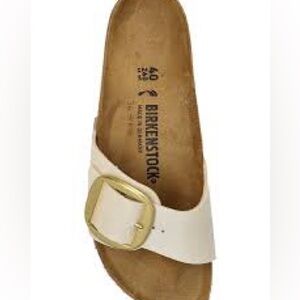 Birkenstock Madrid, ecru. Leather: ivory. Size 40